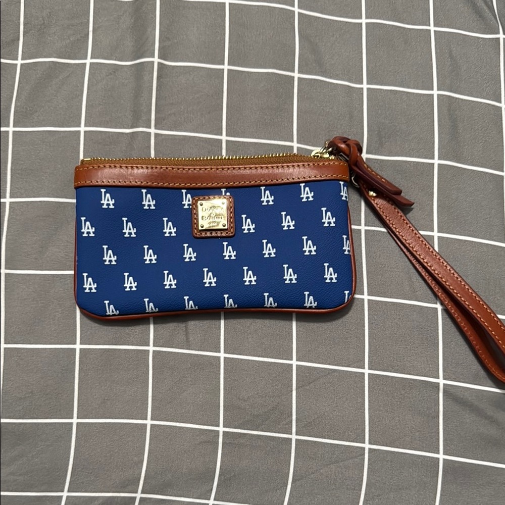 Dooney & Bourke Blue and Brown LA Dodgers Wristlet